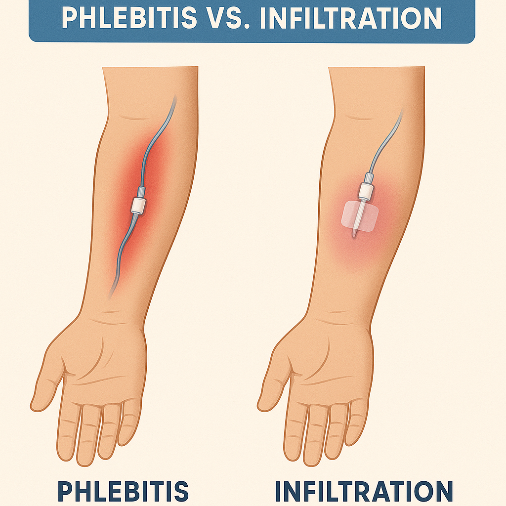 You are currently viewing Phlebitis vs Infiltration: What’s the Difference and Why It Matters for IV Therapy
